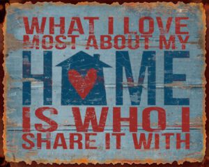 Kovinska tablica Home 30x24 cm