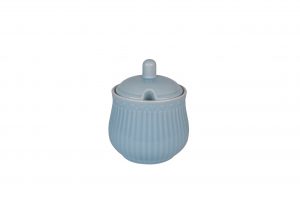 Porcelanasta sladkornica LOVE v pastel modri barvi 11 cm Isabelle Rose